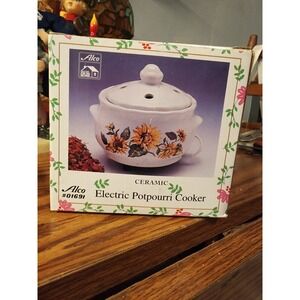 Vintage Alco 01690 Ceramic Electric Sunflower Design Potpourri Crock, NEW